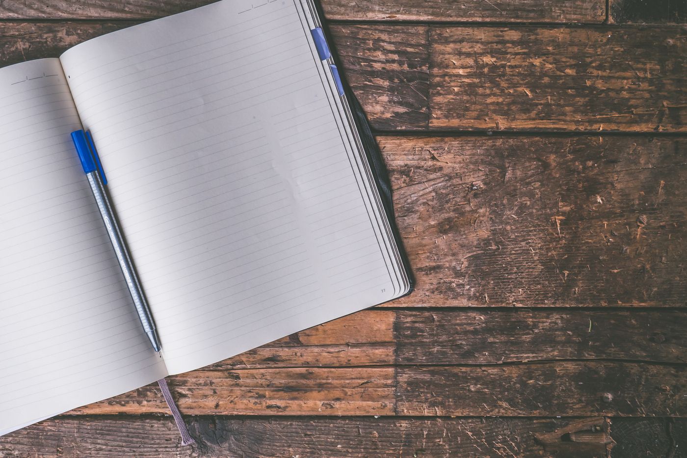 Open daybook on a kitchen table